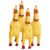 KIT 4 UN Brinq p/ Pets Frango Borracha Mordedor Sonoro 16 cm