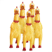 KIT 5 UN Brinq p/ Pets Frango Borracha Mordedor Sonoro 16 cm